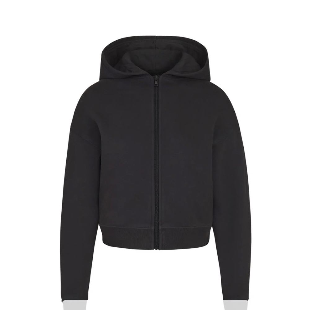 SKIMS hoodie and jogger set in the color soot